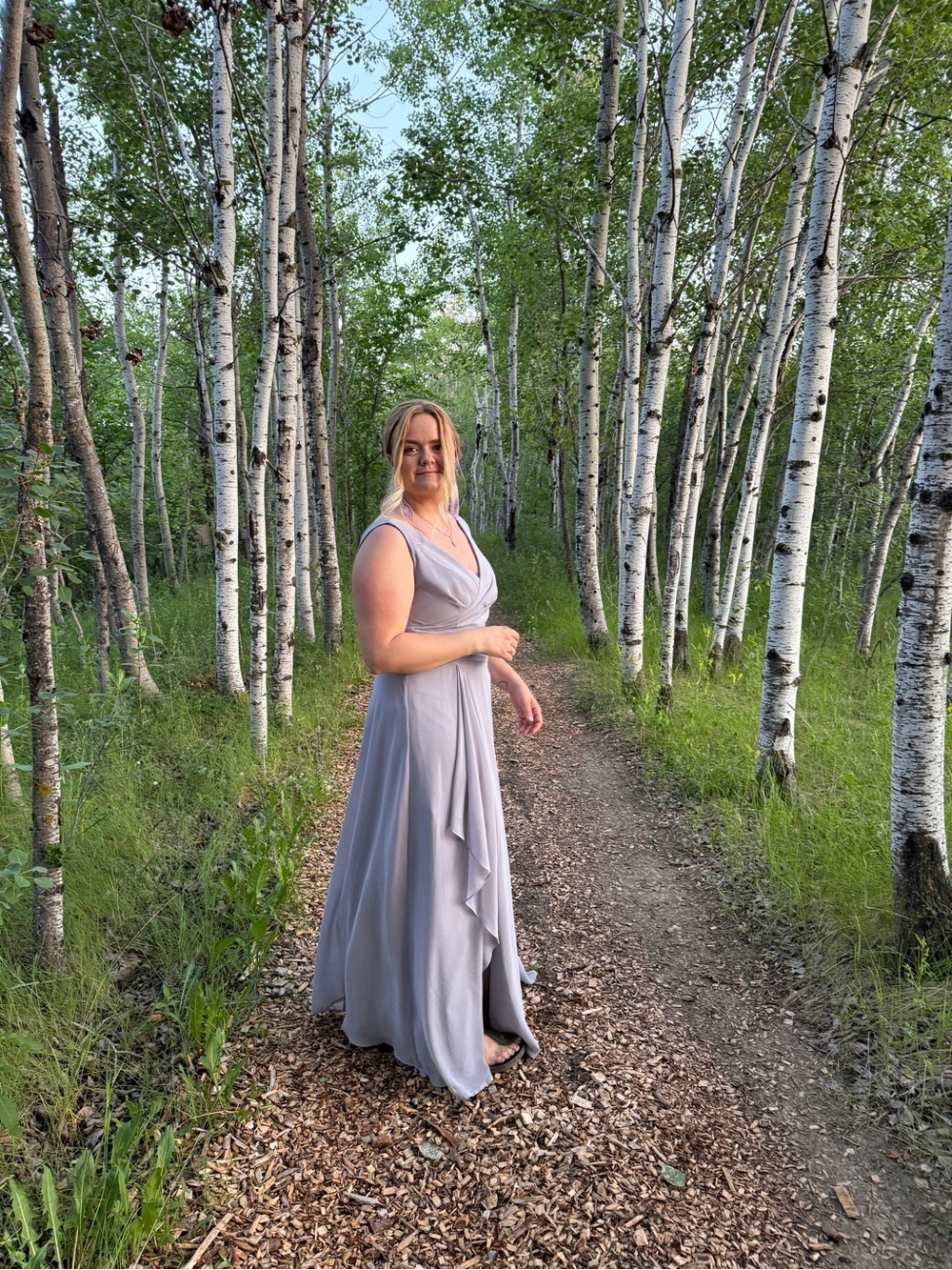 Azazie Lavender Wrap-Style Maxi Dress